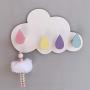 Nrpfell Natural Wood Clothes Hanger Wall Mounted Coat Hook Cloud Storage Hooks Kid Room Wall Decor Children Room Decorative Hanger