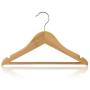 HANGERWORLD 12 Natural Beech 11.8inch Wooden Kids Baby Toddler Dress Pants Bar Coat Clothes Garment Hangers