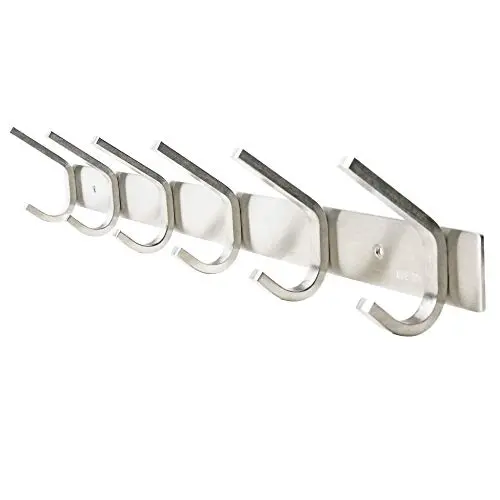 WEBI Heavy Duty SUS 304 Coat Bath Towel Hook Hanger Rail Bar with 6 Hooks, Brushed Finish, for Bedroom, Bathroom, Foyers, Hallways, Entryway, for Great Home, Office Storage & Organization, C-CBG06 WEBI Heavy Duty SUS 304 Coat Bath Towel Hook Hanger Rail Bar with 6 Hooks, Brushed Finish, for Bedroom, Bathroom, Foyers, Hallways, Entryway, for Great Home, Office Storage & Organization, C-CBG06