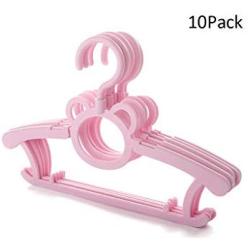 Sock Hanger Childrens Hanger Child Baby NewbornHanger BabyClothes Hanging RetractableMultifunction Clothes Hanging Hanger Household Clothes Drying Rack (Color : Pink, Size : 28-37184cm)