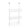 Wittywares Over The Door Hook Hanger Three Tiers with 10 Hooks and Mesh Basket Adjustable Storage Rack Wall Hook for Coats Hats Robes Towels
