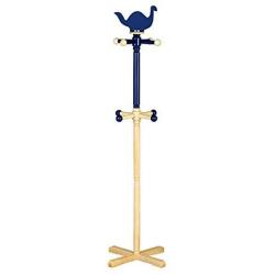 LQQFF Creative Simplicity Full Solid Wood Coat Rack Hanger Floor Childrens Hangers Teens School Bag Clothes Rack Rack (Color : Blue)