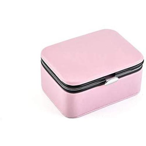 likemybaby Mini Jewelry Boxes Portable Jewelry Storage Boxes Ring Earring Earring Leather Jewelry Boxes (Pink)