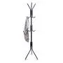 Clewiltess Standing Entryway Coat Rack Coat Tree Hat Hanger Holder 12 Hooks Jacket Umbrella Tree Stand Base Metal (Black)