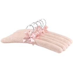 NEOVIVA Vintage Lace Coated Hanger Set, Pack of 5, Floral Cloud Pink