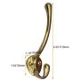 Tiazza 4Pcs Antique Solid Brass Clothes Hooks Entryway Coat Hooks Scarf and Jacket Hangers Perfect Bath Towel Heavy Hooks (Gold)