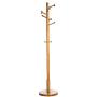 COAT RACK ZHIRONG Hangers Floor-Standing Bamboo Bedroom Clothes Rack 9 Hooks Bag Rack Hat Holder Scarf Rack Corner (Color : A)