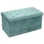 B FSOBEIIALEO Folding Storage Ottoman, Long Shoes Bench, Flannelette Footrest Stool Seat 31.5&quotx15.7&quotx15.7" (Teal, Large)