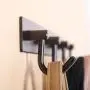 WEBI Wall Mounted Coat Rack,4 Coat Hooks for Hanging,Coat Hanger Wall Mount,Hook Rack for Jacket,Backpack,Clothes,Black,2 Packs