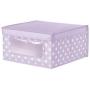 mDesign Soft Stackable Fabric Closet Storage Organizer Holder Boxes - Clear Window, Attached Lid, for Child/Kids Room, Nursery - Polka Dot Print - 4 Pack - Wisteria/Light Purple mDesign Soft Stackable Fabric Closet Storage Organizer Holder Boxes - Clear Window, Attached Lid, for Child/Kids Room, Nursery - Polka Dot Print - 4 Pack - Wisteria/Light Purple