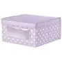 mDesign Soft Stackable Fabric Closet Storage Organizer Holder Boxes - Clear Window, Attached Lid, for Child/Kids Room, Nursery - Polka Dot Print - 4 Pack - Wisteria/Light Purple mDesign Soft Stackable Fabric Closet Storage Organizer Holder Boxes - Clear Window, Attached Lid, for Child/Kids Room, Nursery - Polka Dot Print - 4 Pack - Wisteria/Light Purple