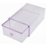 Liusin 5-Pack Foldable Stackable Shoe Boxes Clear Plastic Compact Womens Mens Shoe Storage Boxes Container Organizer for Home DIY 11 x8 x5 Inch (Purple)