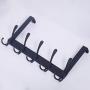 WEBI Over The Door Hook Door Hanger Hook Rack with 5 Tri Hooks for Hanging Coats, Door Towel Rack Towel Hanger Door Coat Hanger Over Door Coat Rack for Bathroom,Behind Back of Door,Black