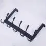 WEBI Over The Door Hook Door Hanger Hook Rack with 5 Tri Hooks for Hanging Coats, Door Towel Rack Towel Hanger Door Coat Hanger Over Door Coat Rack for Bathroom,Behind Back of Door,Black