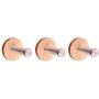 Wood Wall Mounted Clothes Hanger Single Robe Hat Towel Hooks Rack with Stainless Steel Hook 3" for Kitchen Bath Bedroom - 3 Pack