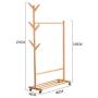 ZWJ-Coat Rack Coat Rack Bamboo Branch Mobile Storage Rack Floor Simple Creative Living Room Hanger Clothes Rack Bedroom (Size : 80x38x176cm)