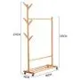 ZWJ-Coat Rack Coat Rack Bamboo Branch Mobile Storage Rack Floor Simple Creative Living Room Hanger Clothes Rack Bedroom (Size : 80x38x176cm)