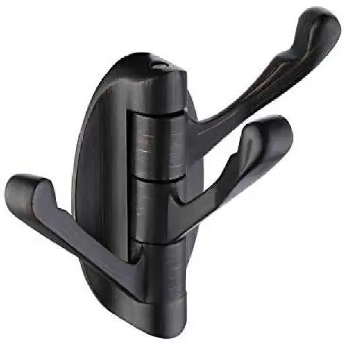 KES A5060-7 Wall Mounted Swing Arm Triple Coat and Hat Hook Solid Metal, Oil Rubbed Bronze