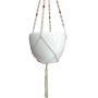 Macrame Plant Hanger Cotton 4 Legs 48 Inch For Indoor Outdoor, Living Room, Kitchen, Deck, Patio, High and Low Ceiling and Fits Round & Square Pots, Unique Design and Hand Knotted for Pot Size 10"-12"