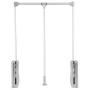 Wardrobe Hanger, Premium Heavy Duty Wardrobe Lift Track Lift Pull Down Adjustable Width Wardrobe Clothes Hanging Rail Soft Return Space Saving(60-86cm)
