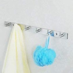 Souked Stainless Steel 6 Hooks Bath Clothes Towel Wall Hanger Rack