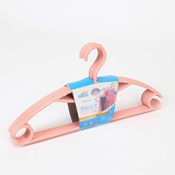 HNIWDJ 10 Packs Clothes Hangers Shelf Thickening Clothes Support Non-Slip Clothing Hanging Men and Women Plastic Hangers (Color : Pink)