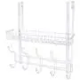 Coat Rack, MILIJIA Over The Door Hanger with Mesh Basket, Detachable Storage Shelf for Towels, Hats, Handbags, Coats (White) Coat Rack, MILIJIA Over The Door Hanger with Mesh Basket, Detachable Storage Shelf for Towels, Hats, Handbags, Coats (White)