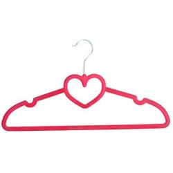 tokochoi 10pcs Pants Skirt Clothes Hangers Love Plastic Rose Red Flocking Non-Slip Home Supplies