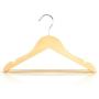 HANGERWORLD 36 Natural Wooden 11.8inch Kids Notched Coat Clothes Garment Hangers Non Slip Pants Bar