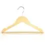 HANGERWORLD 36 Natural Wooden 11.8inch Kids Notched Coat Clothes Garment Hangers Non Slip Pants Bar HANGERWORLD 36 Natural Wooden 11.8inch Kids Notched Coat Clothes Garment Hangers Non Slip Pants Bar