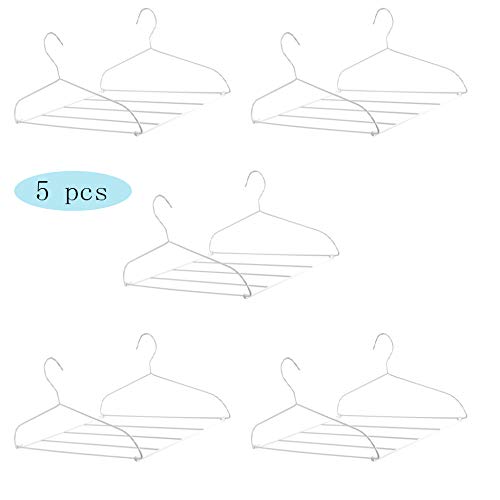HJYPYJ Magic Hanger,180?? Rotate Multifunction Magical Hangers,Iron Trouser Hangers,Space-Saving Organizer Hangers,5Kg Load Not Easily Deformed/White / 5 pcs