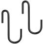 YourGift 30 Pack Heavy Duty S Hooks Black S Shaped Hooks Hanging Hangers Hooks for Kitchen, Bathroom, Bedroom and Office: Pan, Pot, Coat, Bag, Plants(30 Pack/Black/Small)