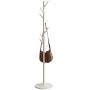 Pokerty DIY Standing Clothes Rack, Wooden Hanger Floor Standing Coat Rack Home Furniture Clothes Round Base Rack Vintage Tree Clothes Rack(White)