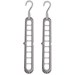 Leagway Magic Clothing Hanger Organizer, Wardrobe Clothes Cascading Hanger Hook Rack, Closet Space Saving Hangers, Keep Your Shirt/Skirt/Coat Organized and Wrinkle-Free, 360 Rotation, 2 Pack (Grey)