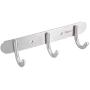 Towel Hook Rack Brushed Nickel - Sagmoc 8-Inch Coat Hook Rail Wall Mounted with 3 Hooks, Durable Clothes Hangers for Bedroom, Bathroom, Foyer, Hallway (304 Stainless Steel)
