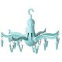 DODXIAOBEUL PRESSA 8-Claw Octopus Hanging Dryer 16 Clothes pegs, Simple to fold up and Put Away -Turquoise