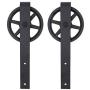 LWZH Sliding Barn Door Hardware Rollers Hangers for Single Door Interior Door Pulley Wheels(Black Big Wheel J-Shaped Hangers) NO Sliding Rail Track LWZH Sliding Barn Door Hardware Rollers Hangers for Single Door Interior Door Pulley Wheels(Black Big Wheel J-Shaped Hangers) NO Sliding Rail Track