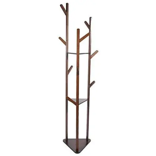 Jimfoty Coat Rack, Multi-Layer Coat Racks Free Standing Coat Tree Hat Hanger Holder Cloth Shelf for Home Bedroom Hallway(Natural Color)