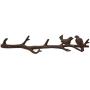 [Mothers Day Gift] Cast Iron Birds On Branch Hanger with 6 Hooks | Decorative Cast Iron Wall Hook Rack | for Coats, Hats, Keys, Towels, Clothes | 18.5x2x4.5” (Rust Brown)