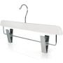 HANGERWORLD 3 White Wooden 14.2inch Straight Adjustable Clip Coat Clothes Garment Hangers