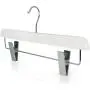 HANGERWORLD 3 White Wooden 14.2inch Straight Adjustable Clip Coat Clothes Garment Hangers