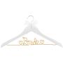 Ella Celebration Bride to Be Wedding Dress Hanger, White Wooden and Orange Wire Bridal Hangers for Brides (White with Orange)