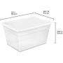 Sterilite 16598008 56 Quart/53 Liter Storage Box, White Lid w/ Clear Base, 8-Pack