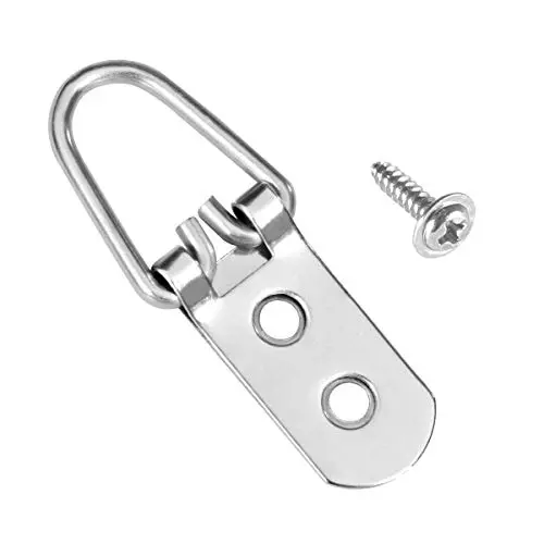 D Ring Picture Hangers kit Frame Hanging Hardware Two Holes with Screw Pack of 150 Pcs D Ring Picture Hangers kit Frame Hanging Hardware Two Holes with Screw Pack of 150 Pcs