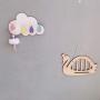 Nrpfell Natural Wood Clothes Hanger Wall Mounted Coat Hook Cloud Storage Hooks Kid Room Wall Decor Children Room Decorative Hanger
