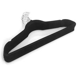 ilovo 10pcs 450.524.5 Plastic Flocking Clothes Hangers Black