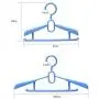 Liyes Plastic Hangers, Dry Wet Clothes Clothes Tree, Telescopic Durable Hanger Space-Saving Clothes Stand with Non-Slip Pads Adjustable Cushion Clips for Coat, Jacket, Dress, Shirt (Blue)