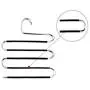 VIOLETY Pants Hanger Multi-Layer S-Style Non-Slip Stainless Steel Rack Space Saver for Jeans Clothes (1pack)