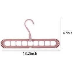 Yuqianjin （4 Pieces） Space Saving Clothes Hangers -Creative Multi-Function Hangers Home Balcony Wardrobe Magic Storage Rotating Anti-Slip Drying Rack (Color : Pink)