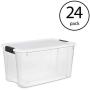 Sterilite 70 Quart Ultra Latch Storage Boxes with Lid & See-Through Base (24 Pack)